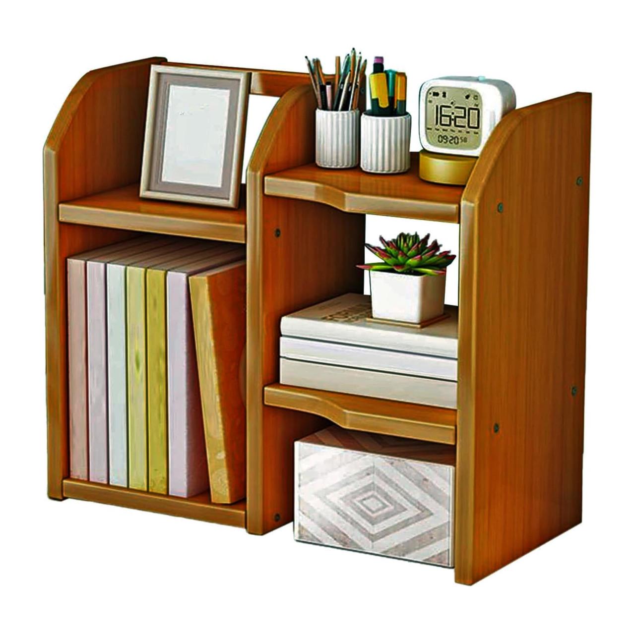 Полка книжная настольная из дерева Алокси Охра (КПА-042304)