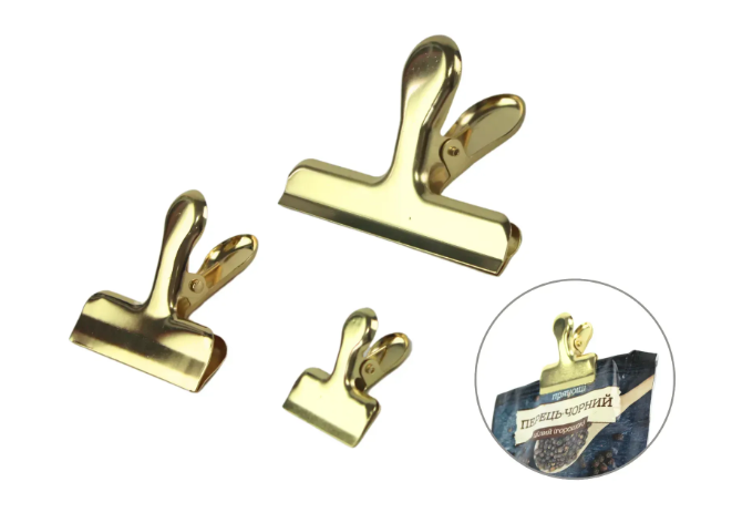 Набір затискачів для сипучих продуктів 4/7/13 см 3 шт. - фото 2 Набір затискачів для сипучих продуктів 4/7/13 см 3 шт. - фото 2