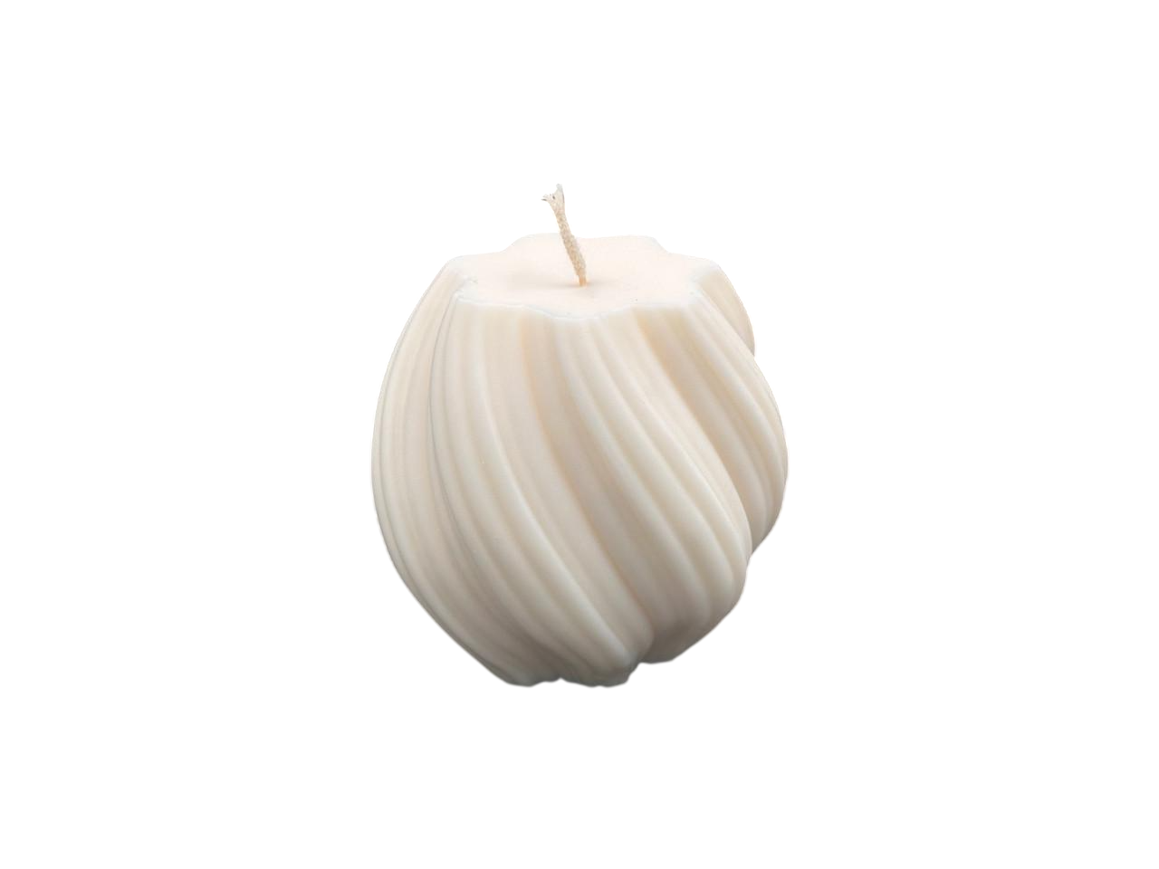 Свеча фигурная Волна из натурального соевого воска 8,3 см 307 г Бежевый (SVH-137)