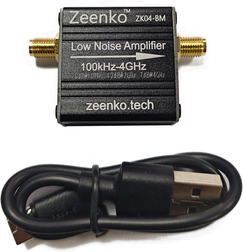 Усилитель сигнала широкополосный Zeenko ZK04-BM 100kHz–4GHz 20dB LNA питания от батареи (00-00028473)