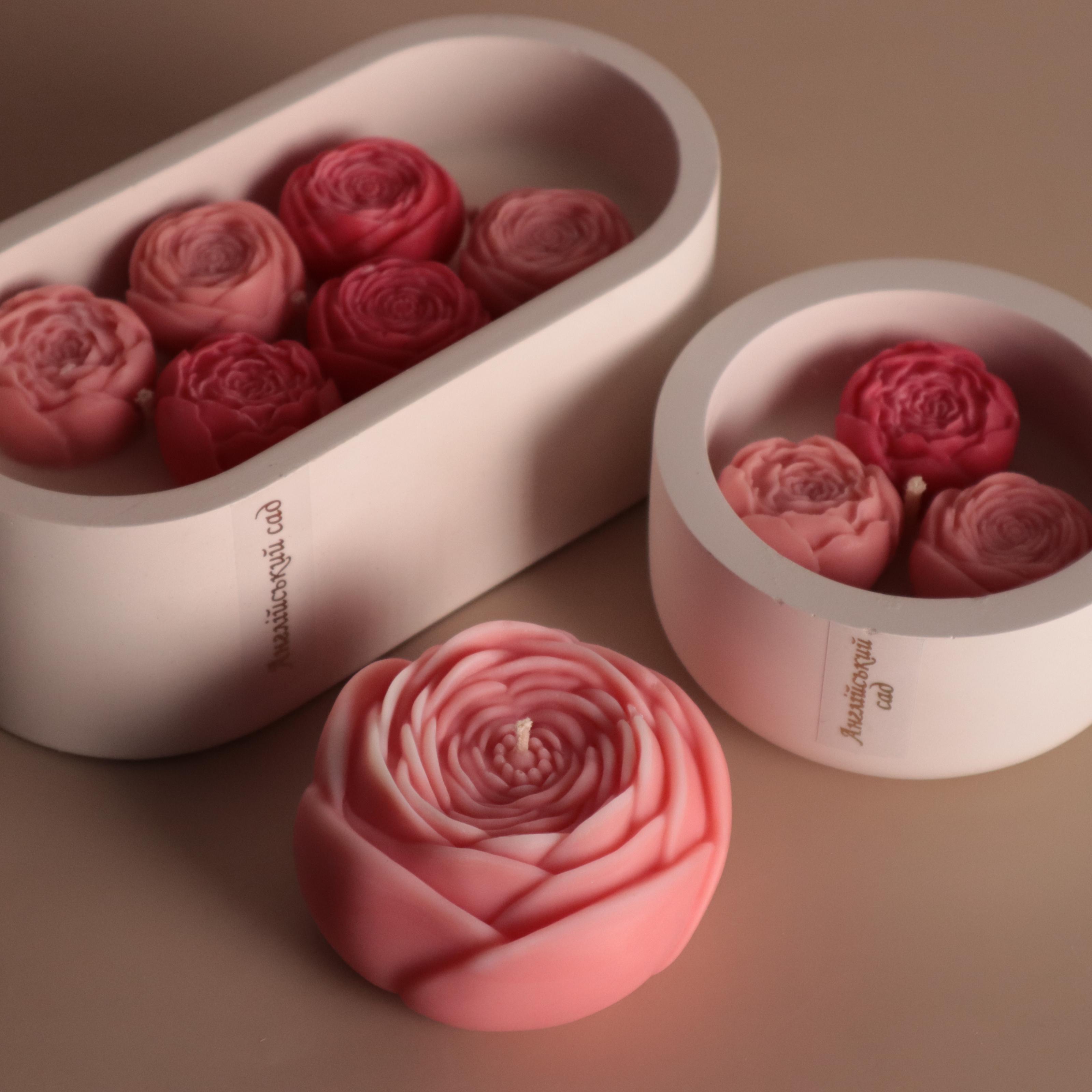 Подарунковий набір аромасвічок Wax Harmony Ваніль з рожевими півоніями та півоноподібна троянда Рожевий (3000361)