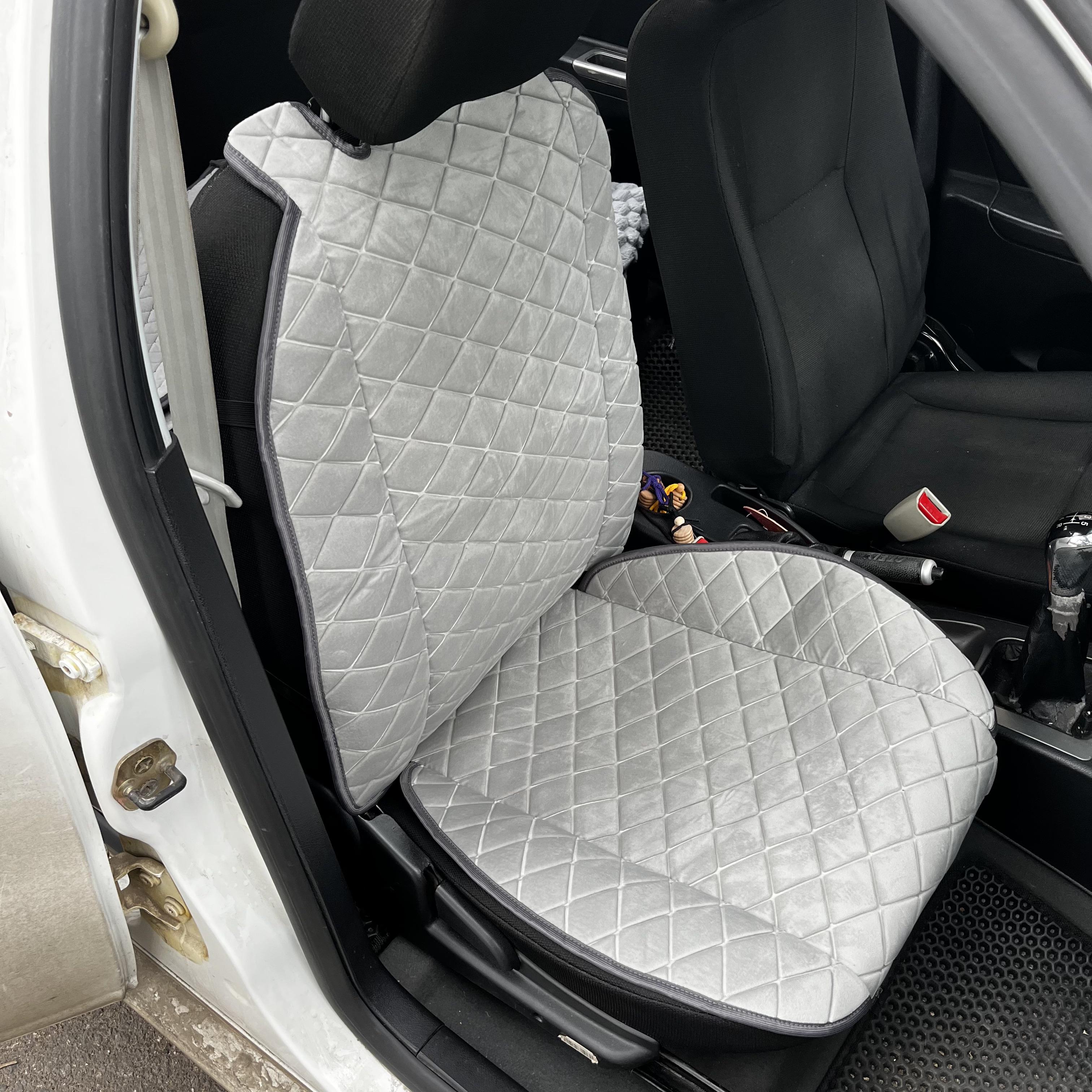 Накидка універсальна на переднє сидіння авто з алькантари 1 шт. Сірий - фото 1 Накидка універсальна на переднє сидіння авто з алькантари 1 шт. Сірий - фото 1