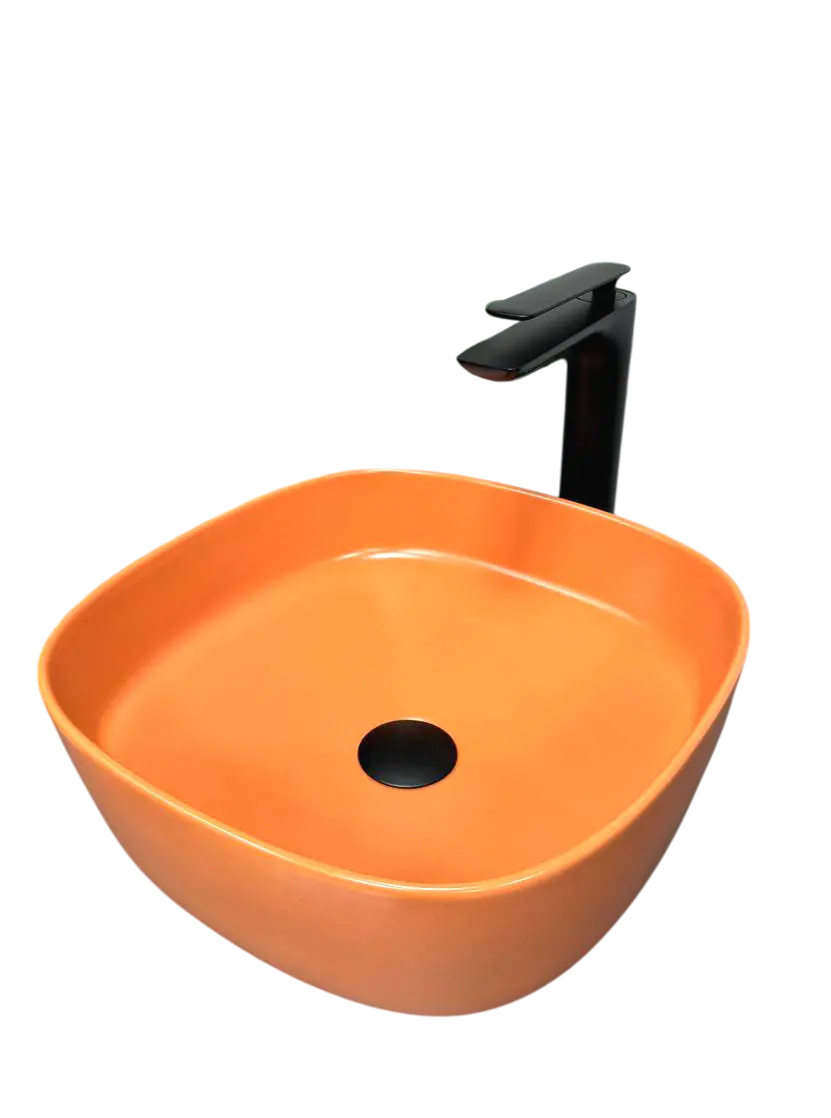 Раковина накладная VBI Arezzo квадратная 375х375 мм Terracotta Matt (RM-VBI-013204)