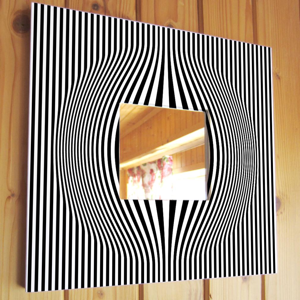 Зеркало декоративное Минимализм Полоски 260х260 мм Черно-белый (M00227)