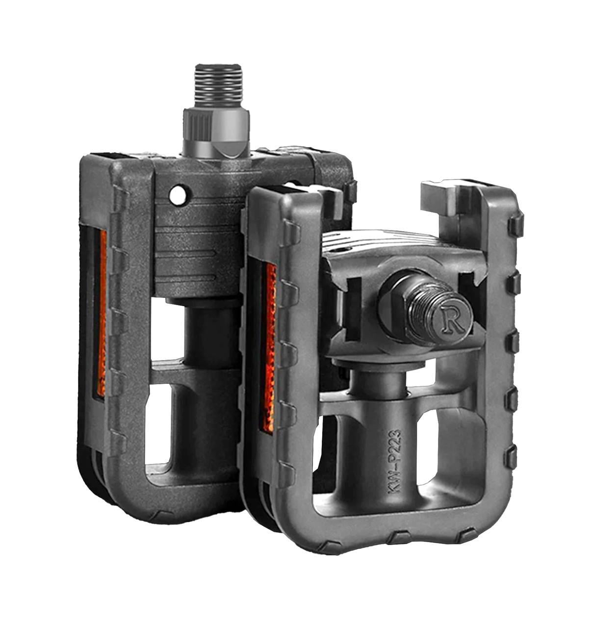 Педали велосипедные складные пластиковые PI KW-P223 на полимерных подшипниках Черный (G0001945)