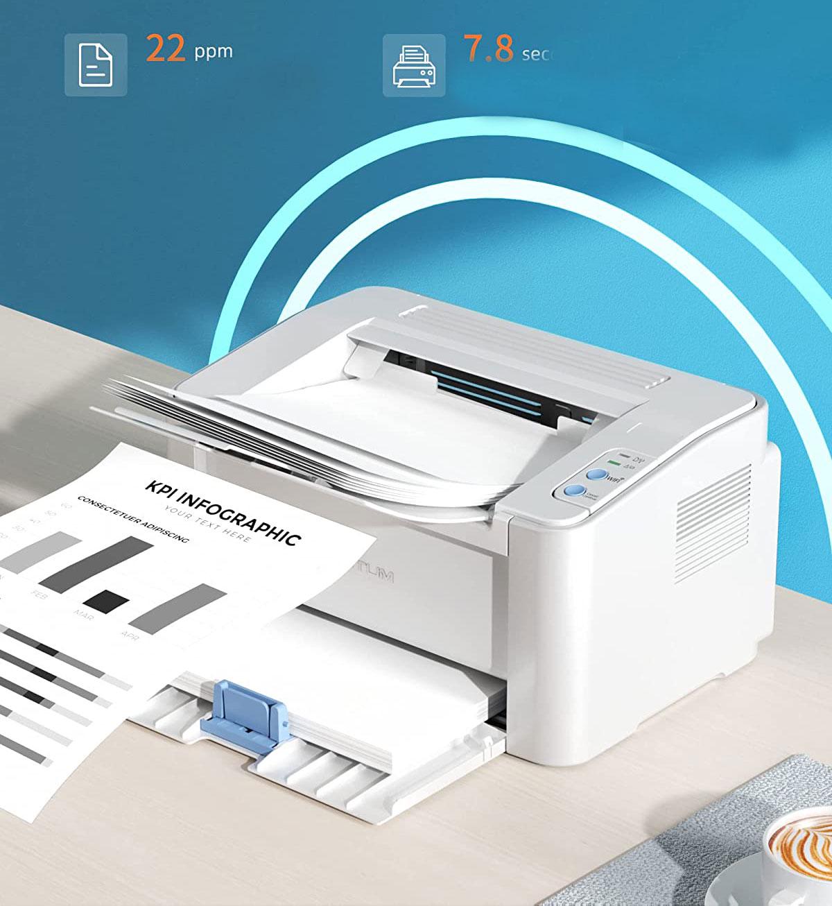 Принтер лазерний pantum P2502W Wifi Airprint однофункціональний малий 22 стор./хв. Білий - фото 3