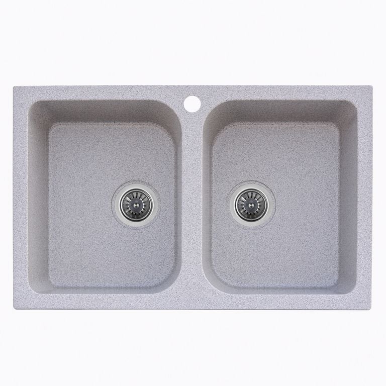 Мойка кухонная Platinum Twin 7648D Серый (353371) Мойка кухонная Platinum Twin 7648D Серый (353371)