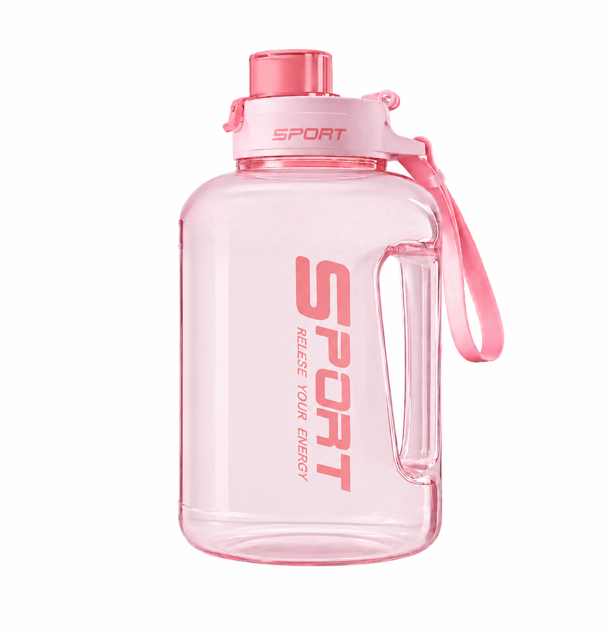 Бутылка спортивная для воды с трубочкой и ручкой BPA Free 1700 мл Розовый (2977219780)