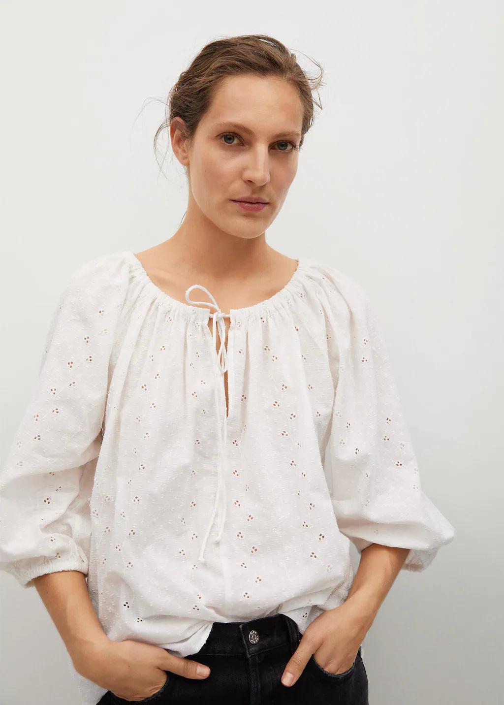 Блузка Mango L Белый (9828104)