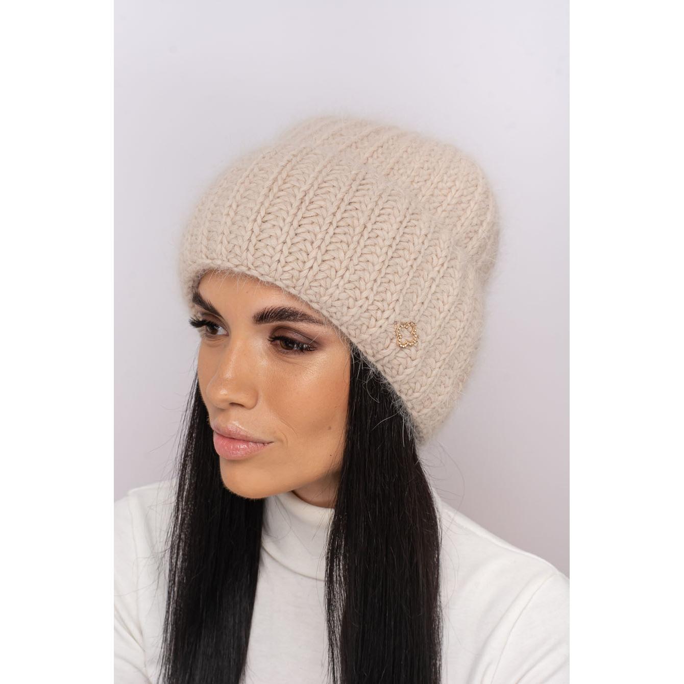 Шапка ангоровая Leks Троянда one size Светлый пудровый - фото 1 Шапка ангоровая Leks Троянда one size Светлый пудровый - фото 1