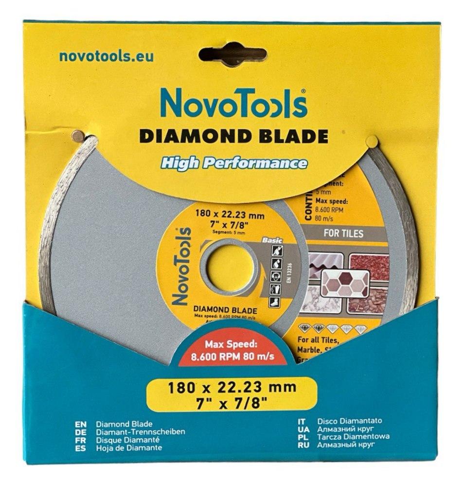 Диск алмазный NovoTools Basic 180х5х22,23 мм плитка