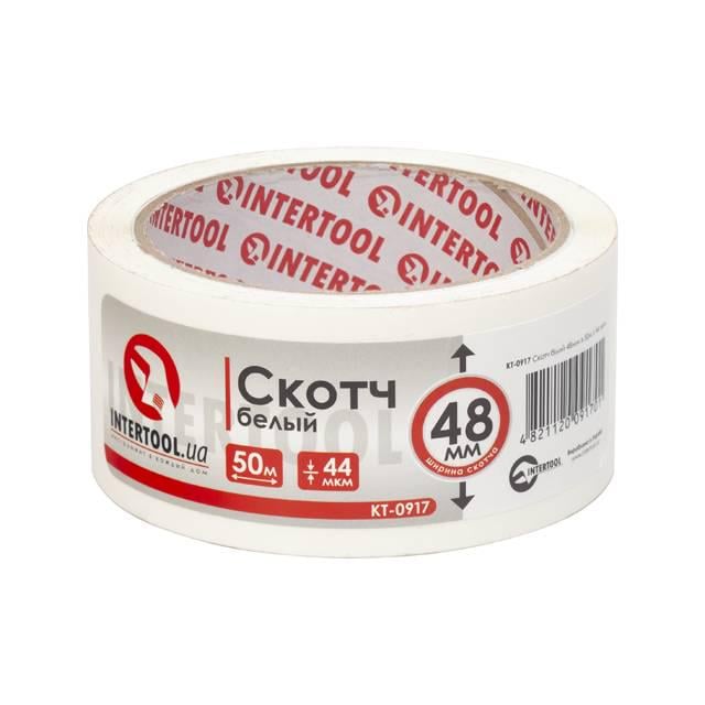 Скотч Intertool KT-0917 48 мм x 50 м 44 мкм Білий (31674-1)