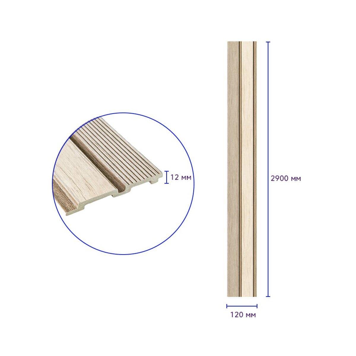 Рейка декоративная PS D 2900x120x12 мм (SW-00001750) - фото 2 Рейка декоративная PS D 2900x120x12 мм (SW-00001750) - фото 2