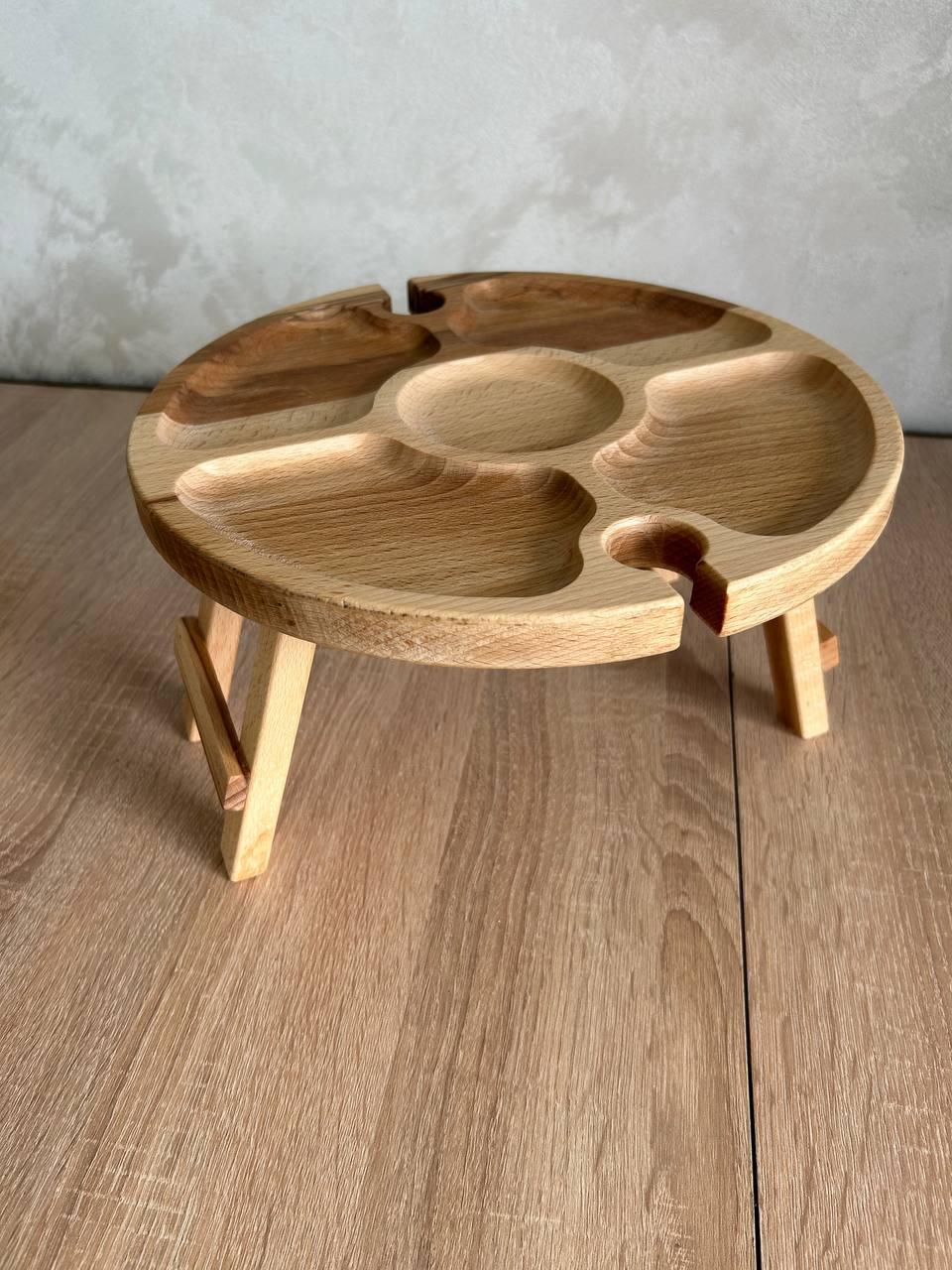 Столик винний Бук на два келихи 30 см (1885575902)