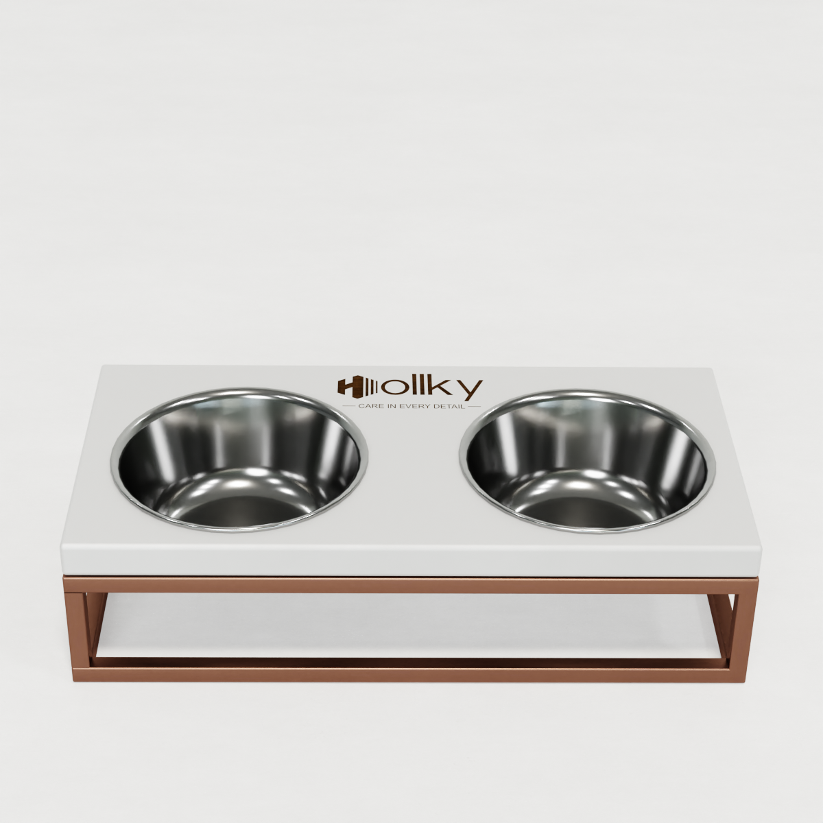 Миски на подставке для маленьких собак и котов Hollky Base S 2х0,45 л (BS-36187-GLWH) - фото 2 Миски на подставке для маленьких собак и котов Hollky Base S 2х0,45 л (BS-36187-GLWH) - фото 2