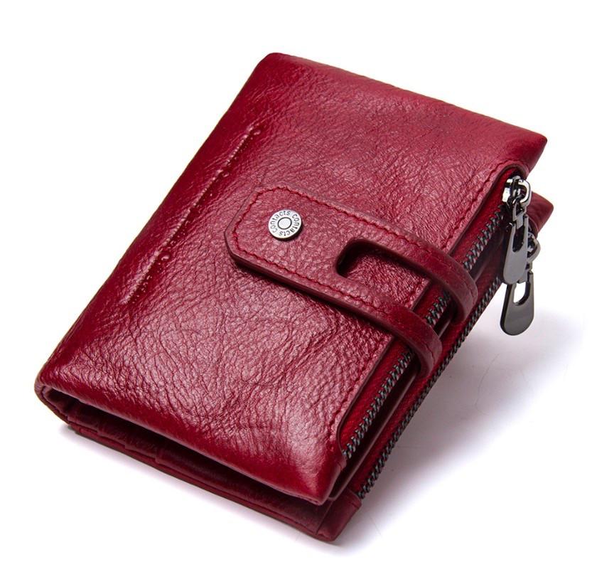 Портмоне Contact's Fashionable натуральная кожа Красный