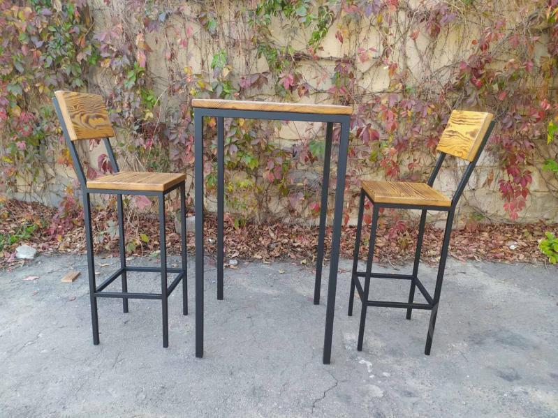 Комплект барный (стол+стулья) GoodsMetall в стиле Лофт БК71