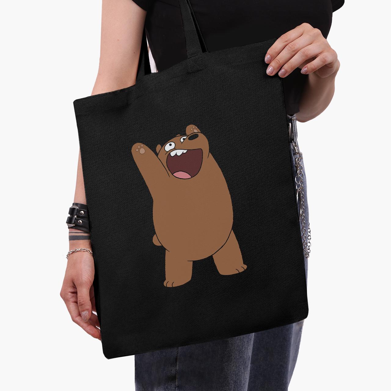 Эко сумка шоппер We Bare bears 41х35 см Черный (9227-1777-BK)