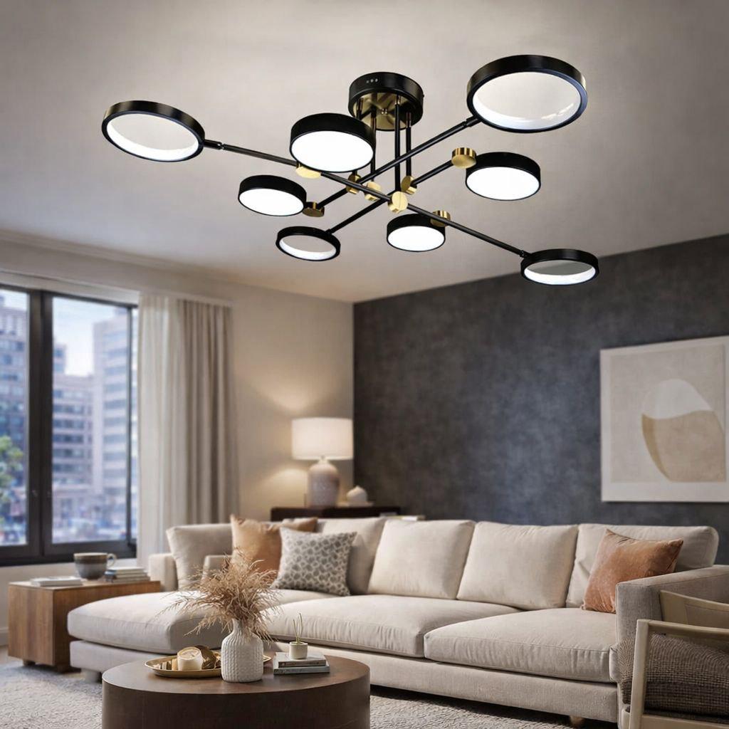 Люстра Orbit 8 LED 3 режима 80W Black/Gold (20282/8BK)