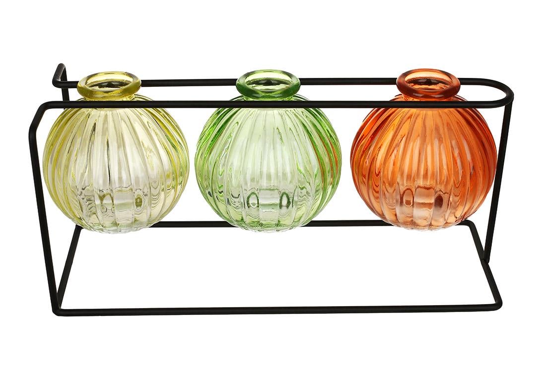 Набор ваз BonaDi в металлической подставке 3 шт. 26х10х13 см (133-045)