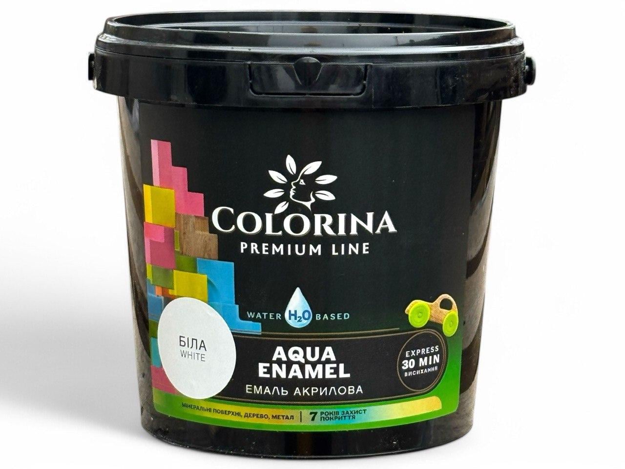 Краска акриловая Colorina Aqua ENAMEL без запаха 0,9л Бирюзовый (31641801)