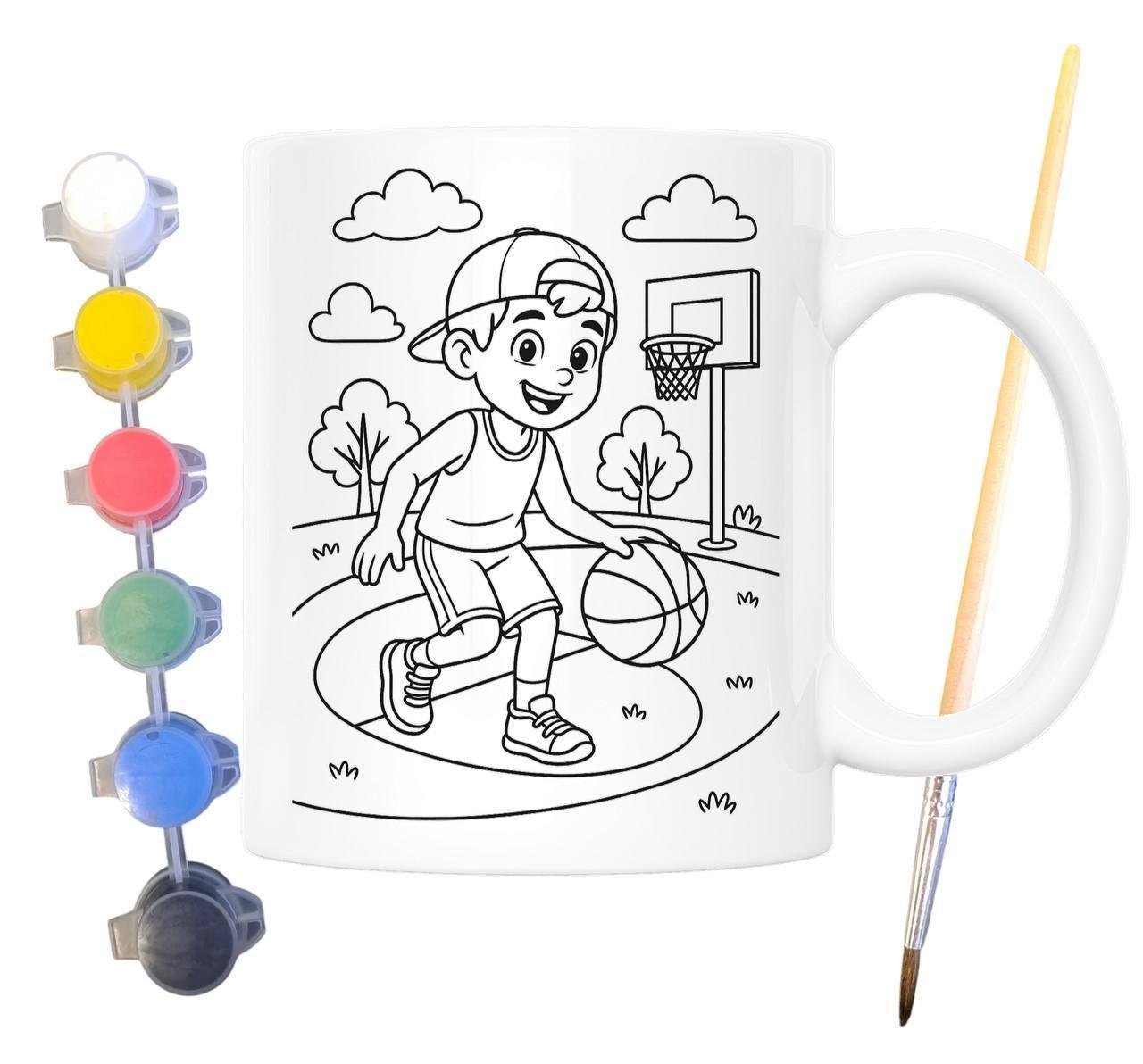 Набор для творчества кружка раскраска Баскетбол 330 мл Белый (КР0166)