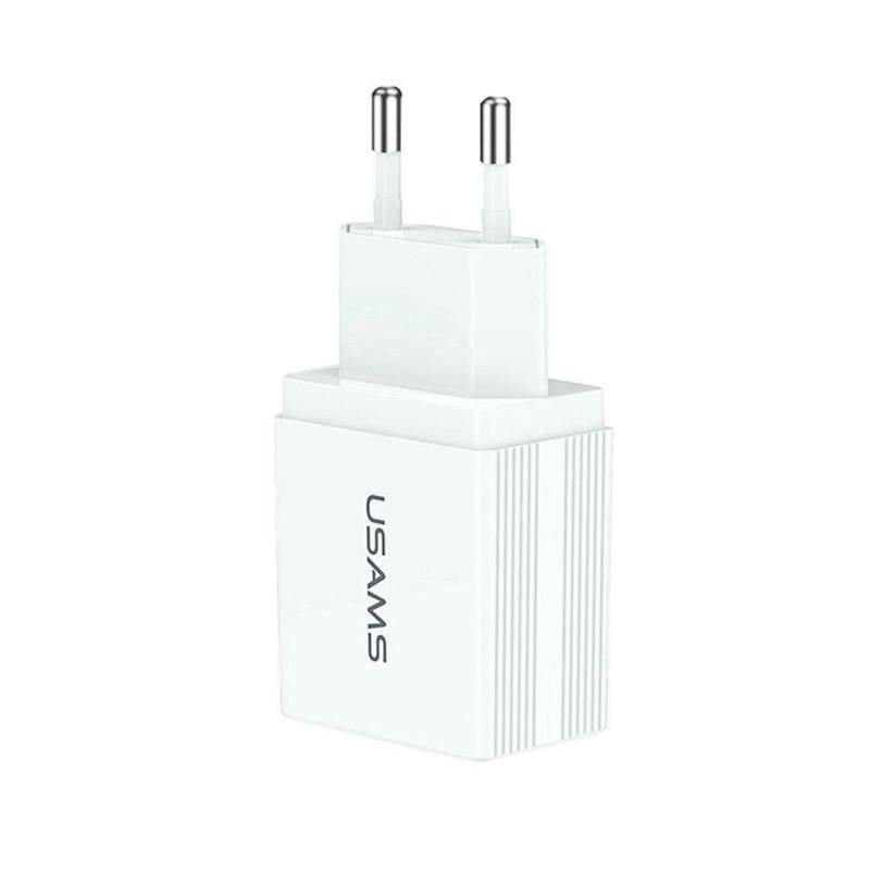 Зарядное устройство сетевое USAMS US-CC090 T24 2,1 A Dual USB Travel Charger EU Белый (00000034482_1)