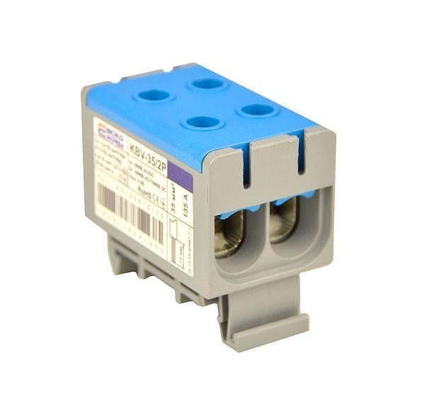 Клема ввідна силова АСКО KBV 2,5-35 мм.кв 135А 2-2 800V AC Синій (A0130010170)