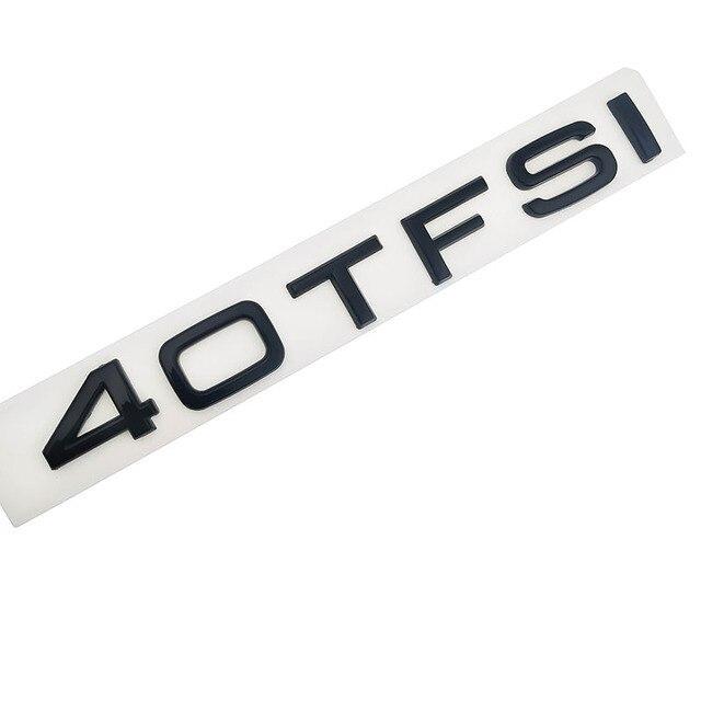 Эмблема надпись 40 TFSI на заднюю часть Audi 17х2 см ABS Черный глянцевый (1670749913)