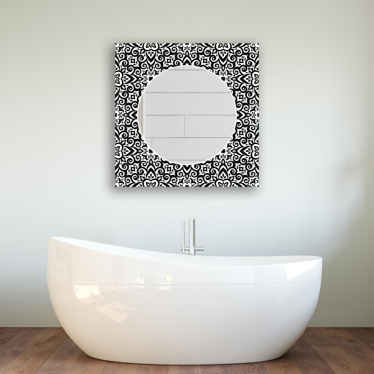 Зеркало на стену NovellaPrint с рисунком орнамента квадратное 50х50 см (2003.4)
