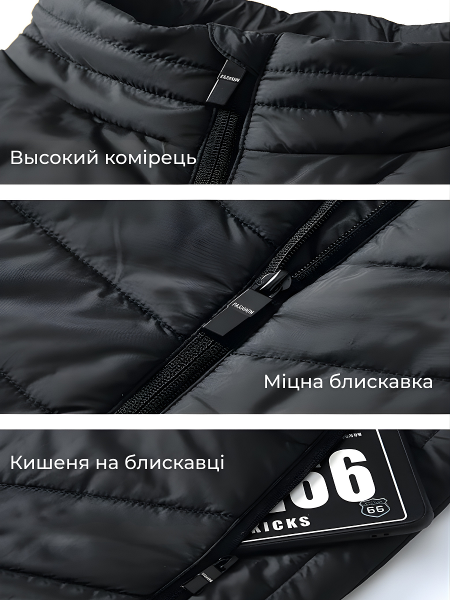Жилет с подогревом от Power Bank USB 13 зон подогрева XL Черный (4815754715) - фото 6