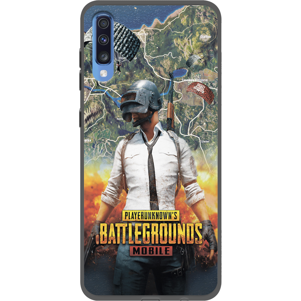 Чехол Boxface Samsung A705 Galaxy A70 PUBG Mobile Черный силикон (36860-up2309-37421)