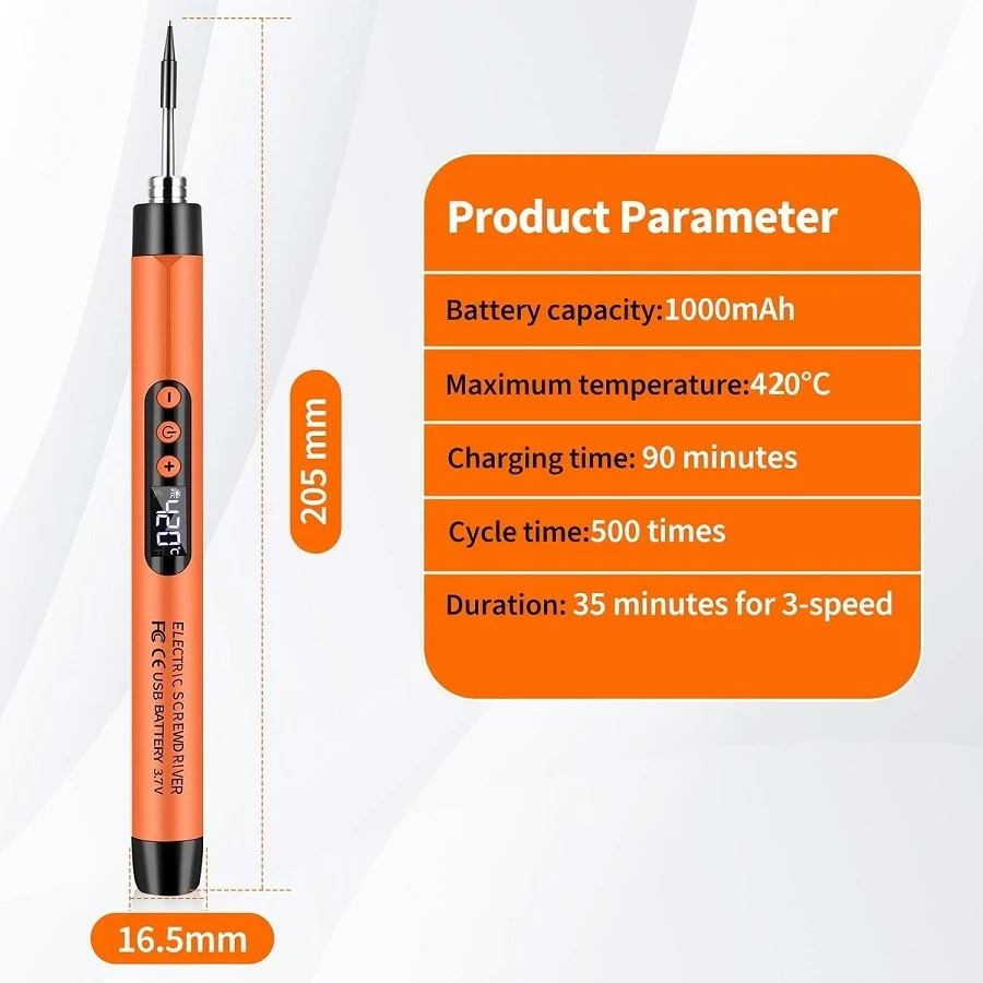 Паяльник аккумуляторный C200S с тремя жалами 1000 mAh в кейсе (23722957) - фото 6 Паяльник аккумуляторный C200S с тремя жалами 1000 mAh в кейсе (23722957) - фото 6