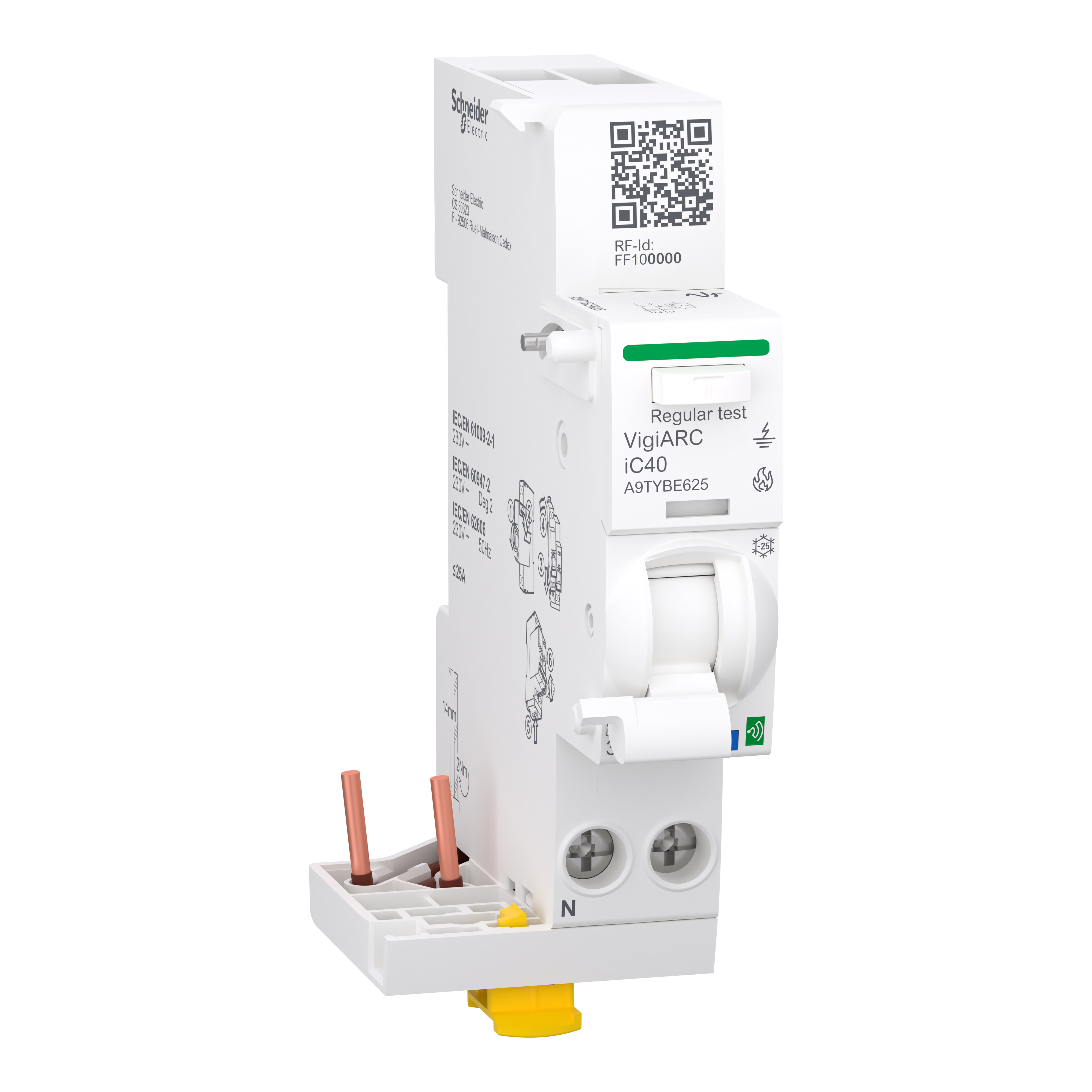 Блок защиты от дугового замыкания Schneider Electric Active iC40 1P+N 25A 30мА тип A-SI (A9TYBE625) Блок защиты от дугового замыкания Schneider Electric Active iC40 1P+N 25A 30мА тип A-SI (A9TYBE625)