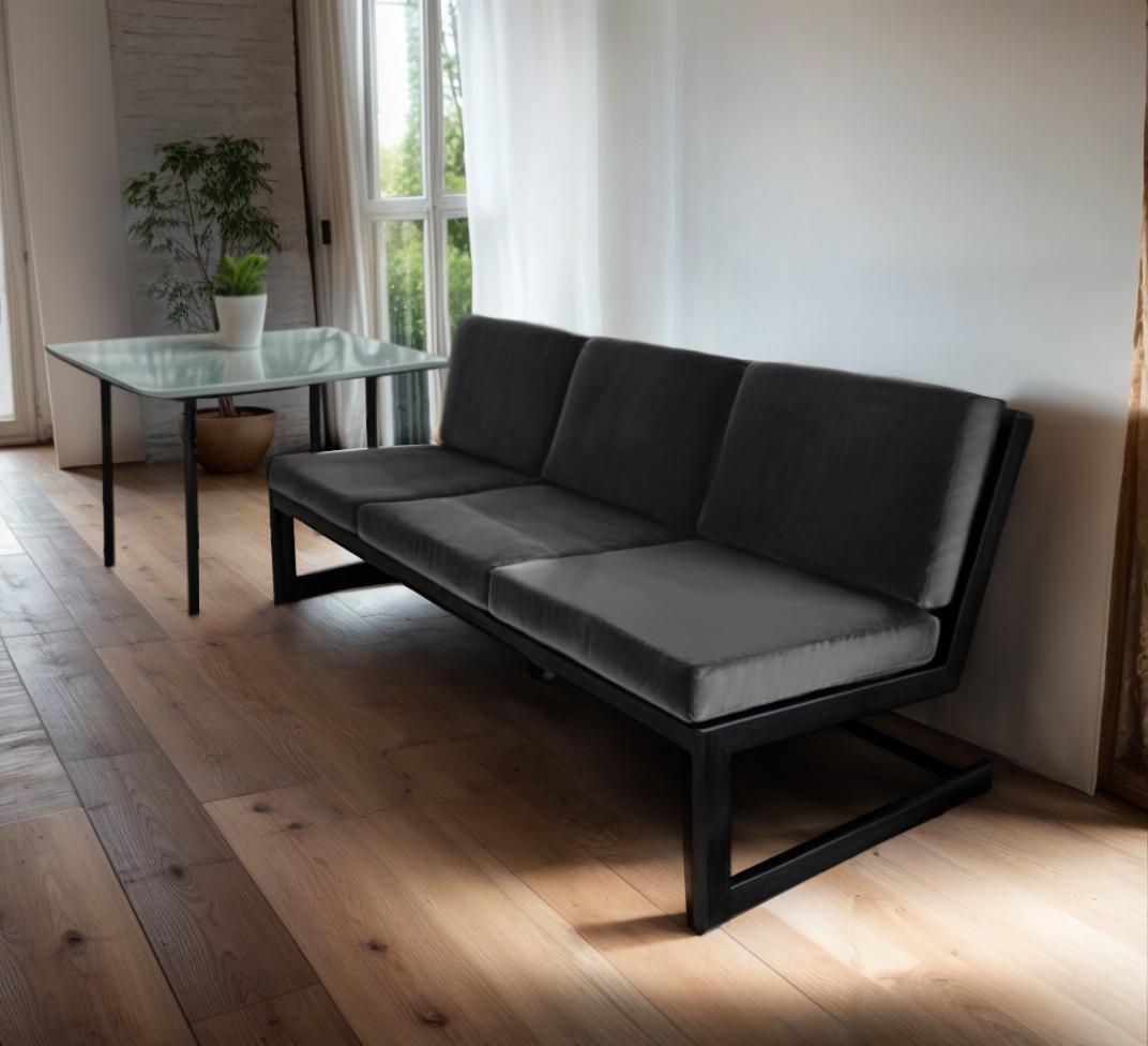 Диван металевий ТОБІ ШО Флекс/DV6 з 6 подушками для офісу дачі саду 750x1560x700 мм велюр Темно-сірий (32) - фото 2 Диван металевий ТОБІ ШО Флекс/DV6 з 6 подушками для офісу дачі саду 750x1560x700 мм велюр Темно-сірий (32) - фото 2