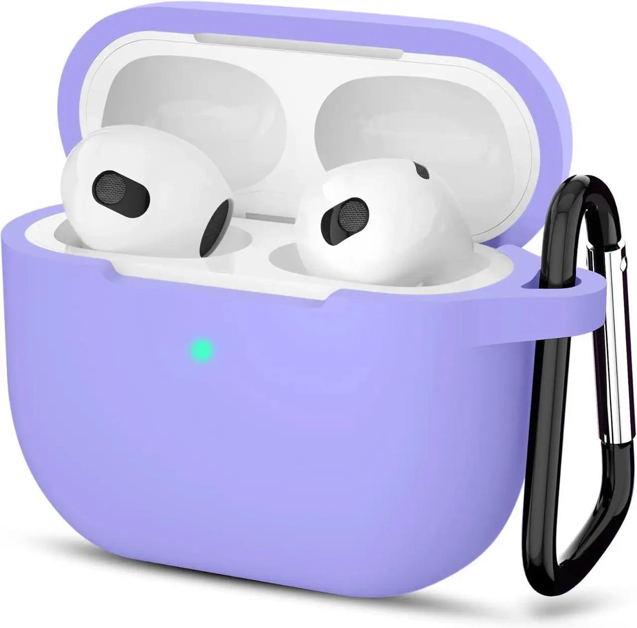Чехол для наушников Apple AirPods 3 силиконовый Сиреневый (VANAX55009)