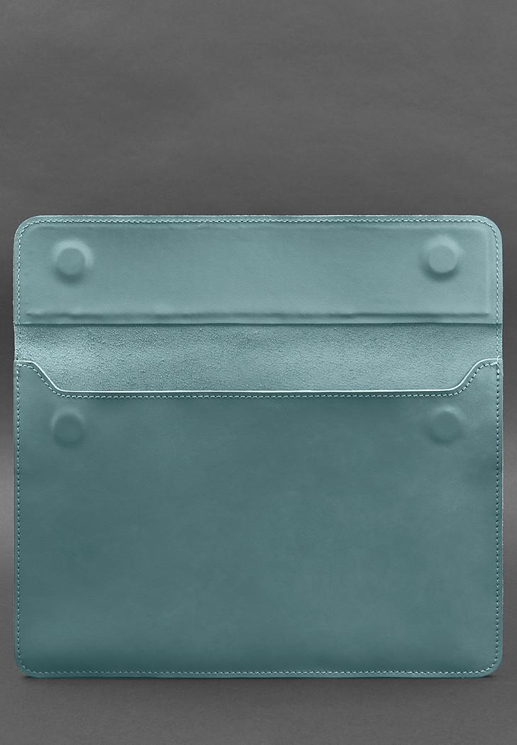 Чехол кожаный-конверт на магнитах для MacBook 15-16" Бирюзовый (A-027549) - фото 4 Чехол кожаный-конверт на магнитах для MacBook 15-16" Бирюзовый (A-027549) - фото 4