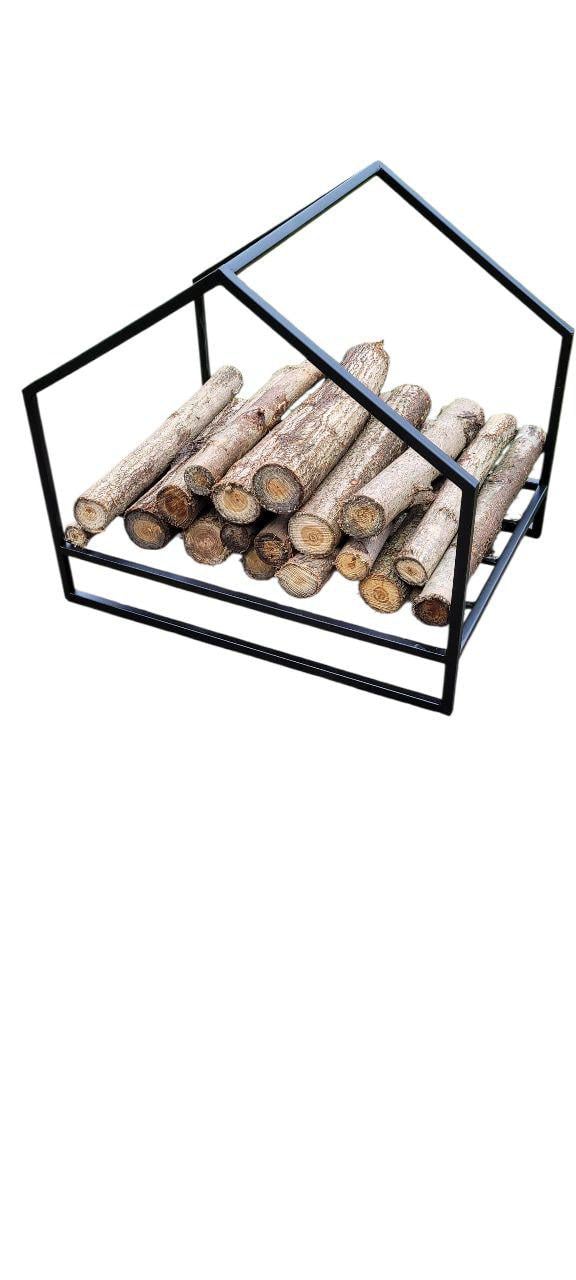 Дровниця Будиночок 55х60х40 см Чорний (29614487)