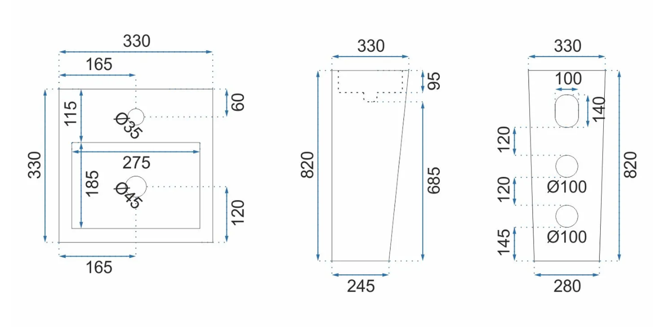 Умывальник Rea KAMILA напольный Белый (2810366139) - фото 2 Умывальник Rea KAMILA напольный Белый (2810366139) - фото 2