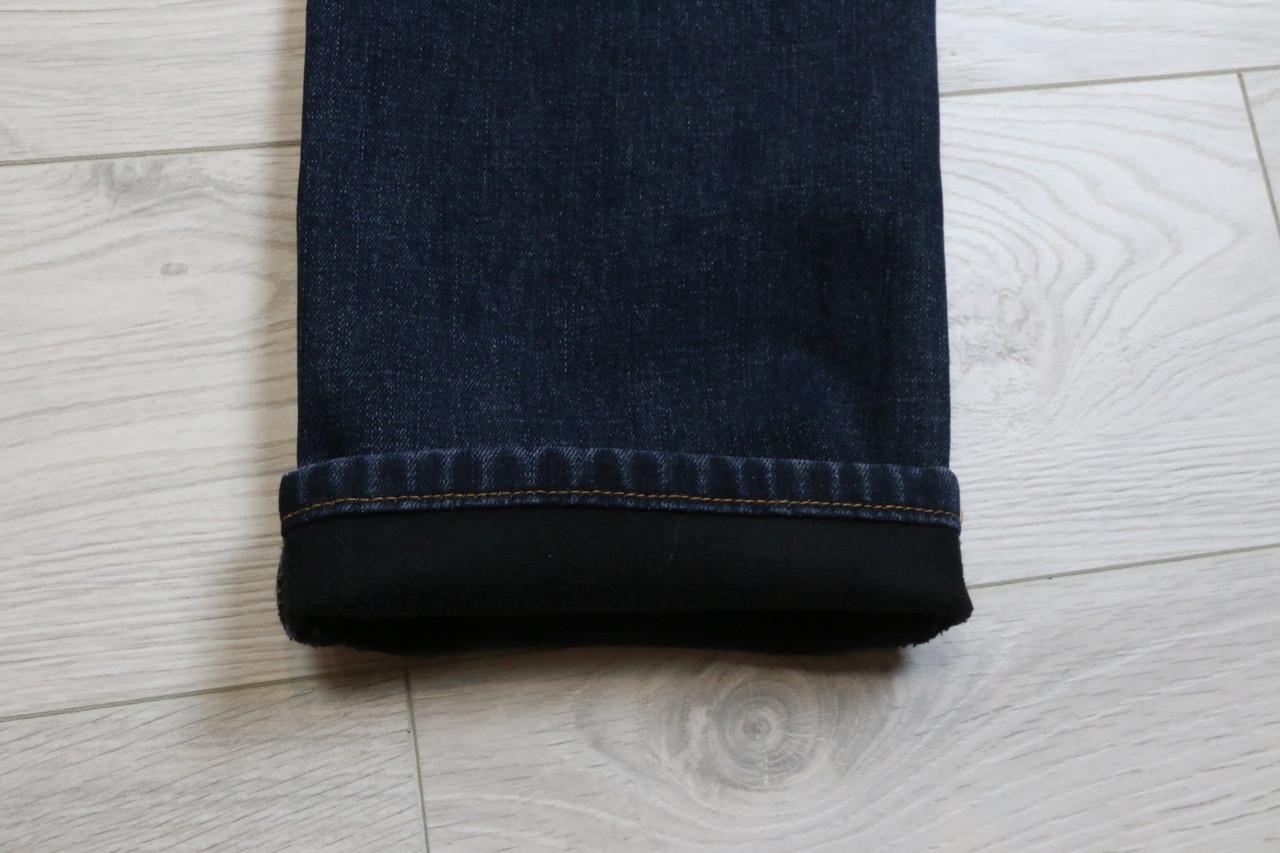 Джинсы мужские зимние Fang с потертостями р. 38 Синий графит (9903) - фото 5