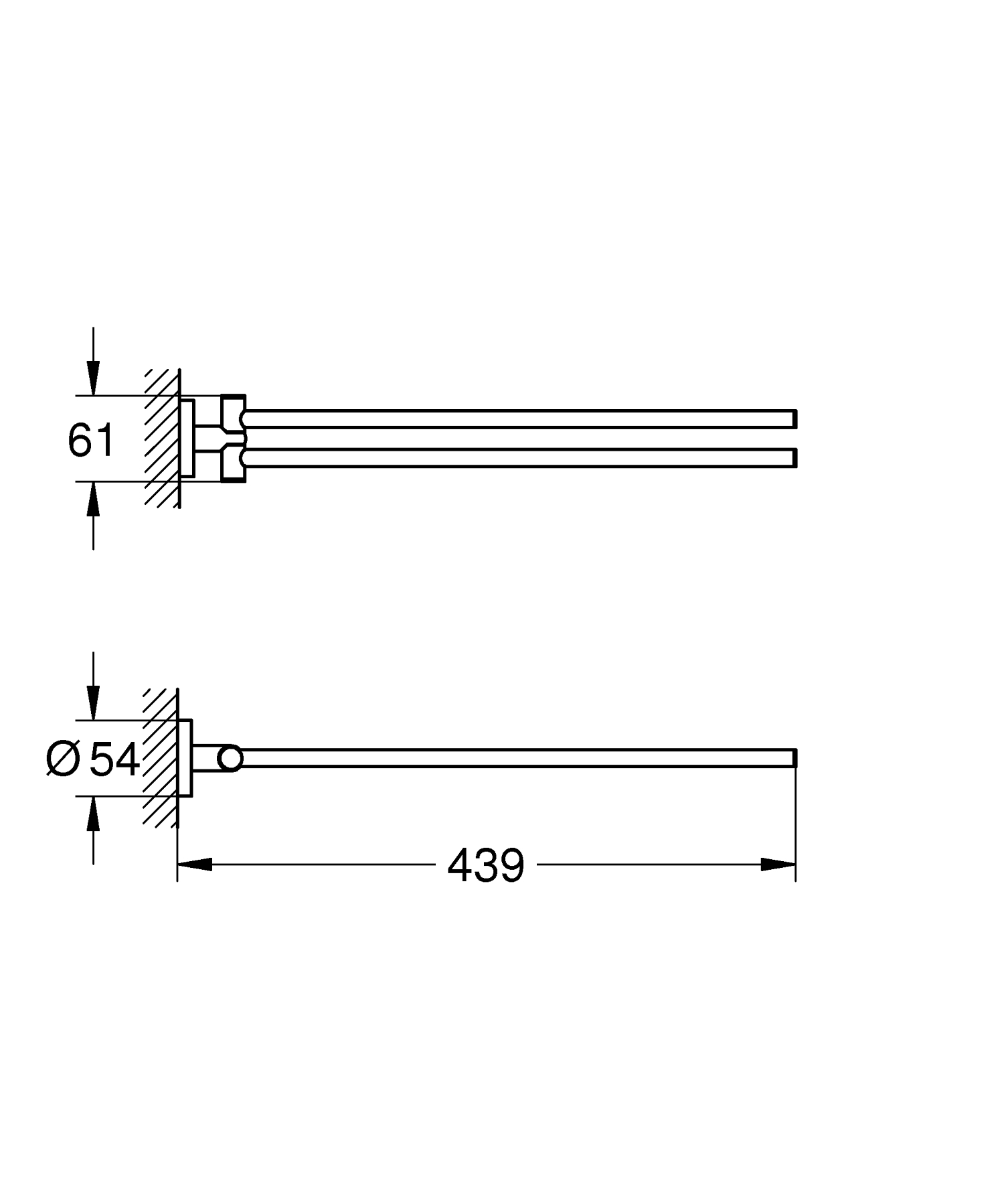 Полотенцедержатель Grohe Essentials New двойной 43,9 см (40371001) - фото 6