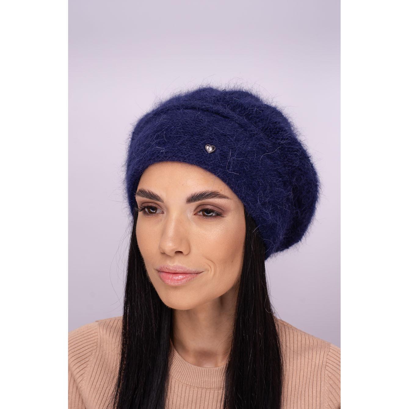 Берет женский двойной ангоровый Leks Жаклин one size Синий