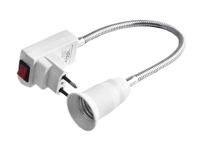 Патрон E27 Lemanso с вилкой и кнопкой 10 см (LM751-10)