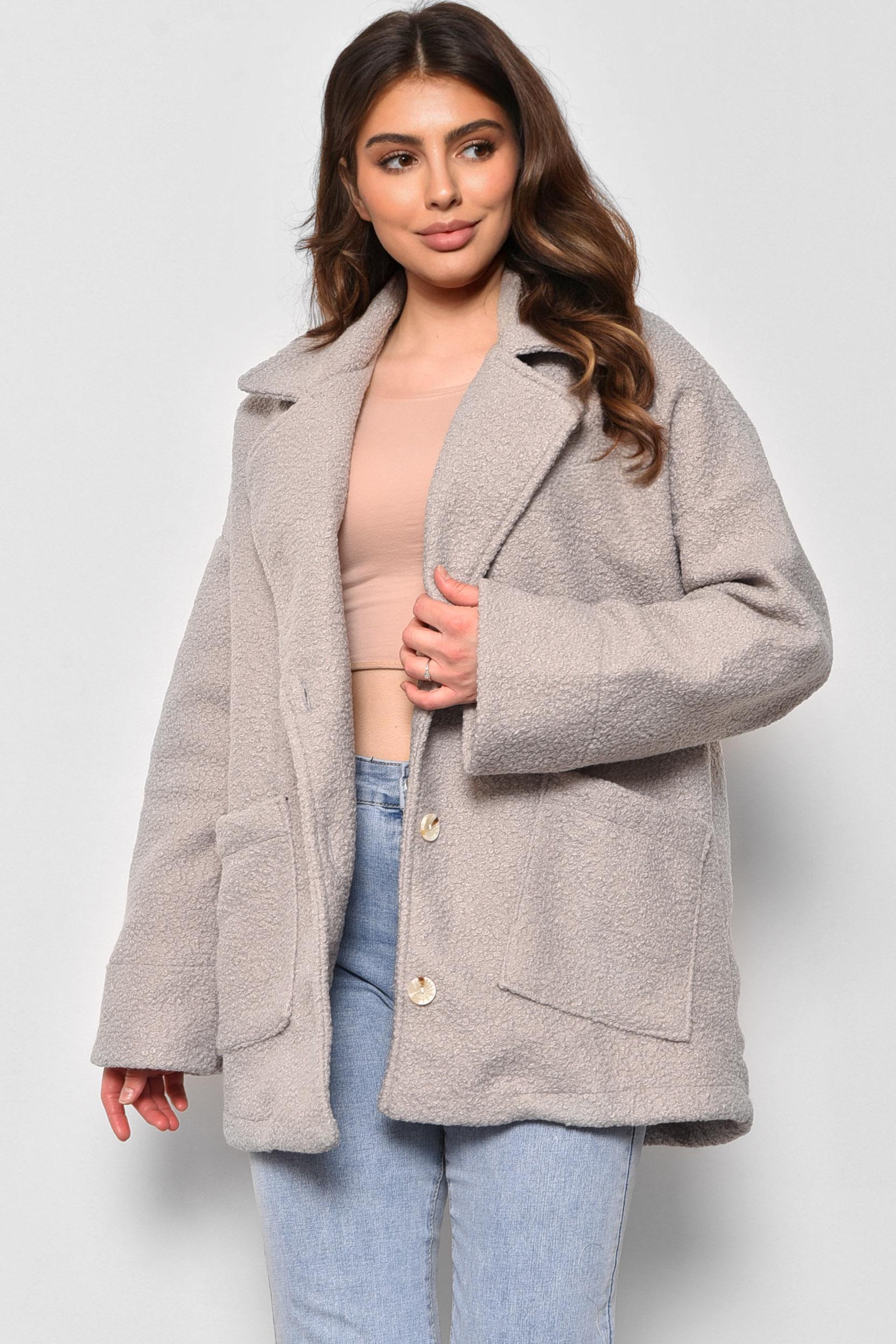 Пальто женское полубатальное укороченное XL Темно-серый (176722)