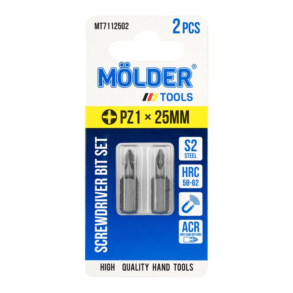 Набор битов Molder PZ1x25 мм 2 шт. Набор битов Molder PZ1x25 мм 2 шт.