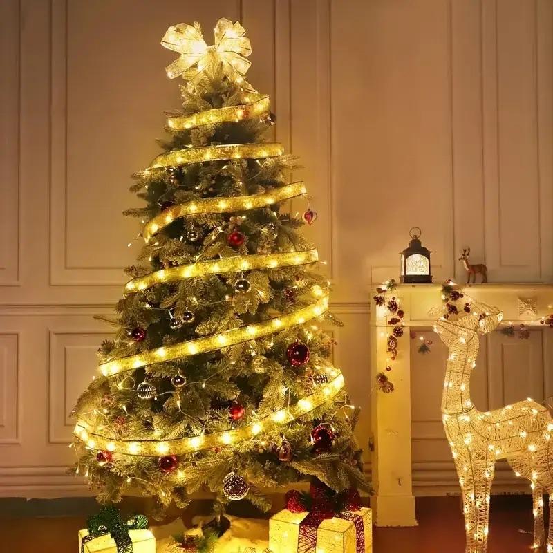 Гирлянда-лента новогодняя для елки на батарейках 5 м 50 LED Белый теплый (D-0037) - фото 3 Гирлянда-лента новогодняя для елки на батарейках 5 м 50 LED Белый теплый (D-0037) - фото 3