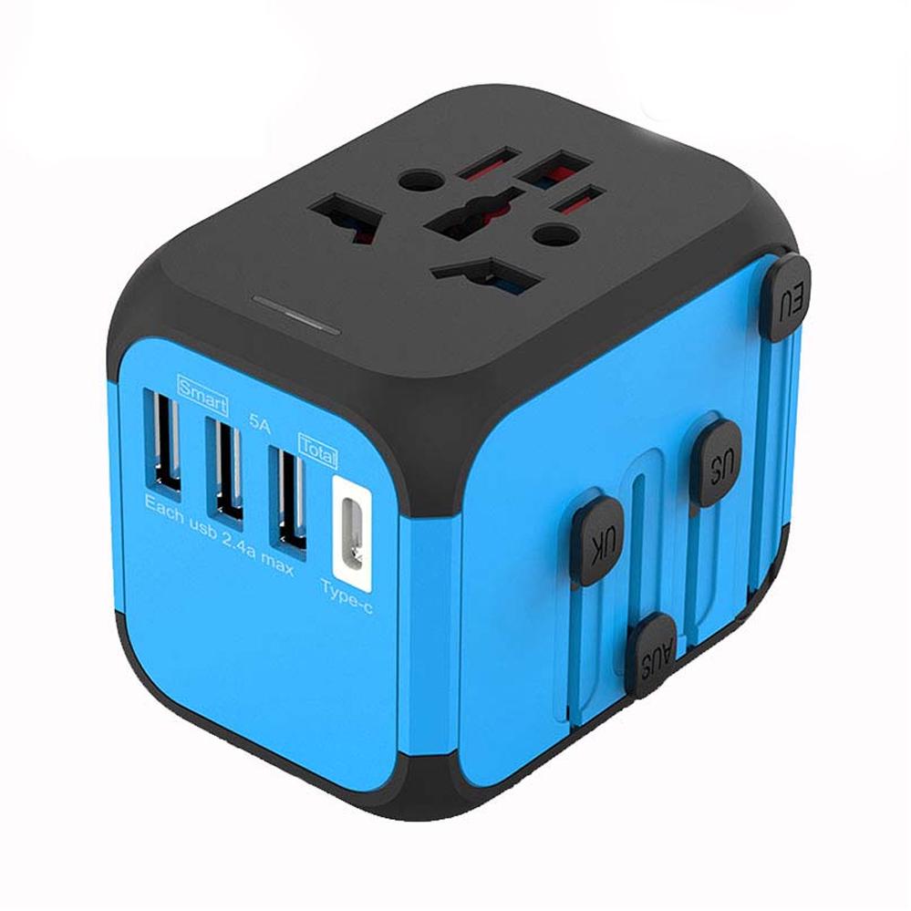 Универсальный сетевой USB адаптер Adapter Travel Синий (120.13.100)
