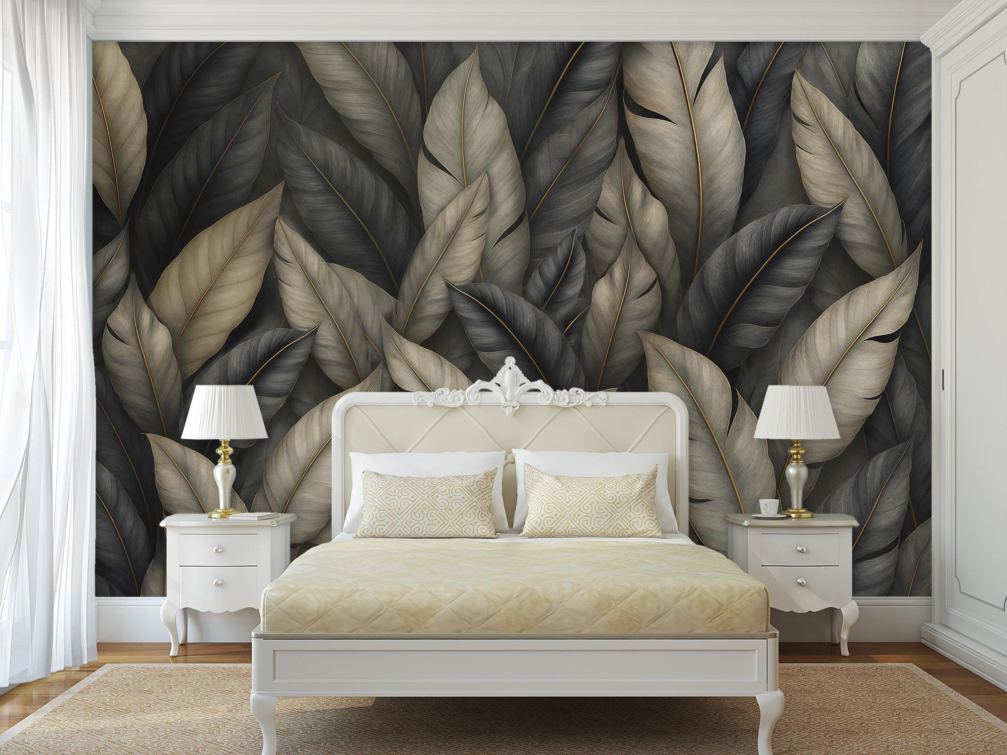 Фотообои флизелиновые Upstream Темный шик абстрактные листья 180х120 см (S5NTR-106/2) - фото 7