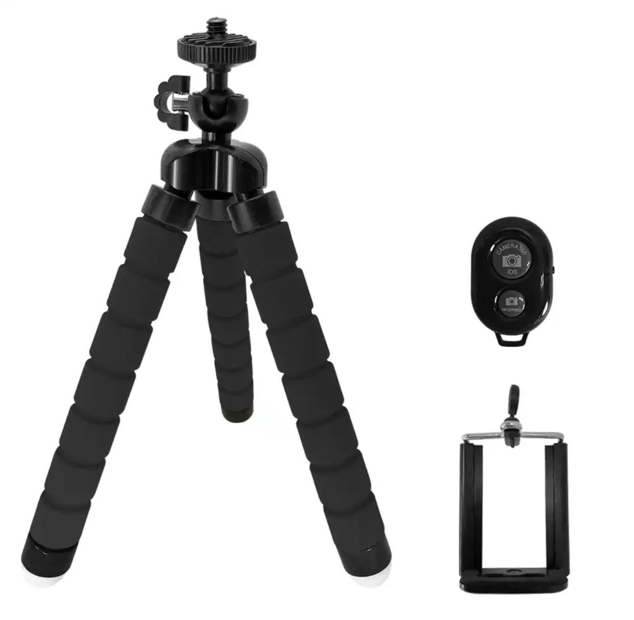 Штатив для телефону восьминіг TRIPOD з пультом дистанційного спуску затвору Чорний
