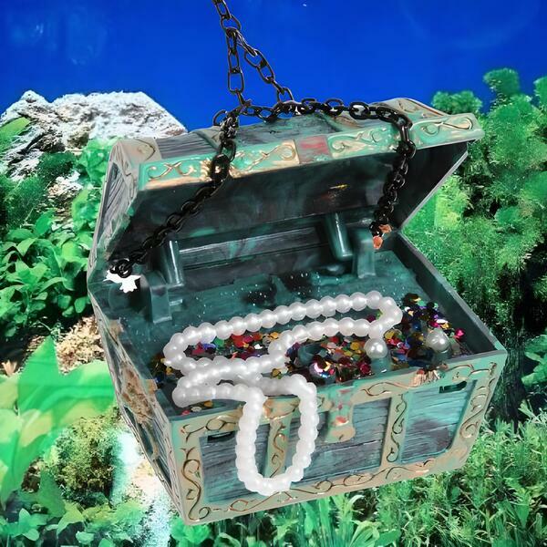 Акваріумний декор з аерацією водолаз і скриня зі скарбами M00587 - фото 4 Акваріумний декор з аерацією водолаз і скриня зі скарбами M00587 - фото 4